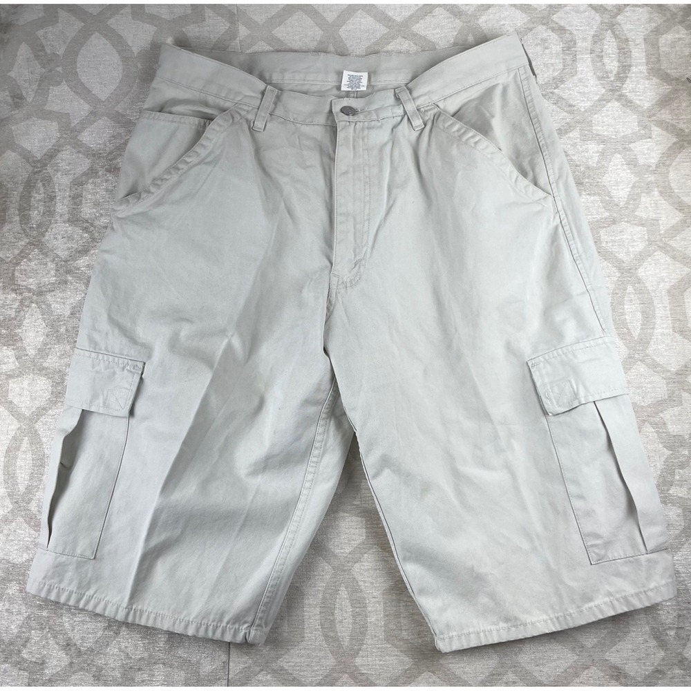 Levi's Loose Fit Cargo Shorts Mens 34 Beige Good Cotton Utility Workwear